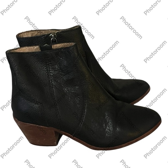 Madewell Black Leather Boots Sz 5.5 - Picture 1 of 11